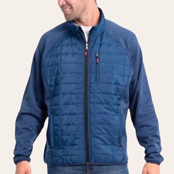 Orvis Mixed Media Quilted Puffer Hybrid Men's Full Zip Jacket - Picture 1 of 6